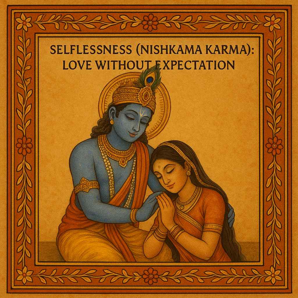 A beautiful image of Shree Krishna holding a devotee by his divine hands. Thereby, symbolizing his protection over his devotees.