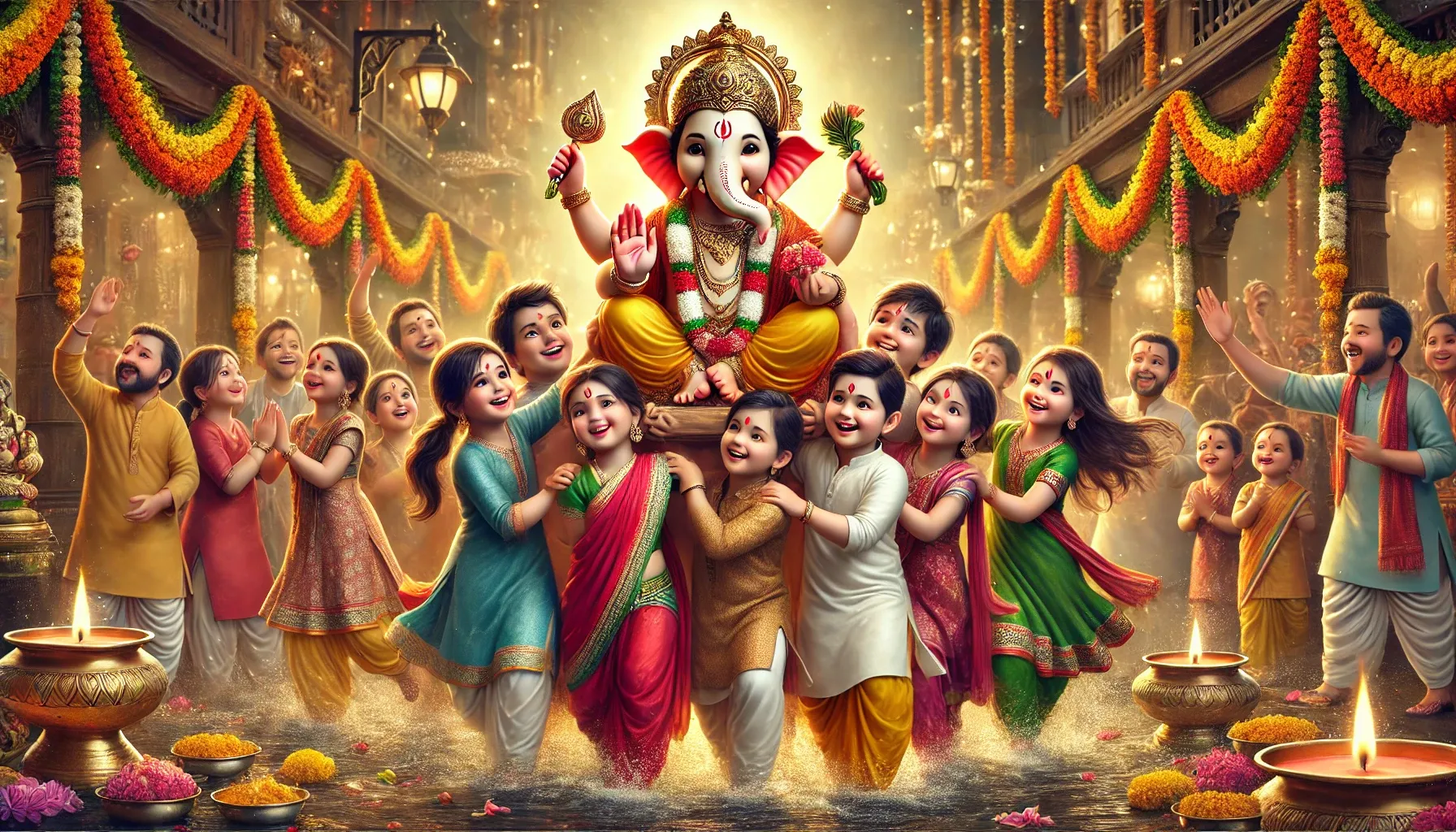 Ganesh Chaturthi With Children Stories Aarti Visarjan Ganesh Chaturthi With Children Stories Aarti Visarjan