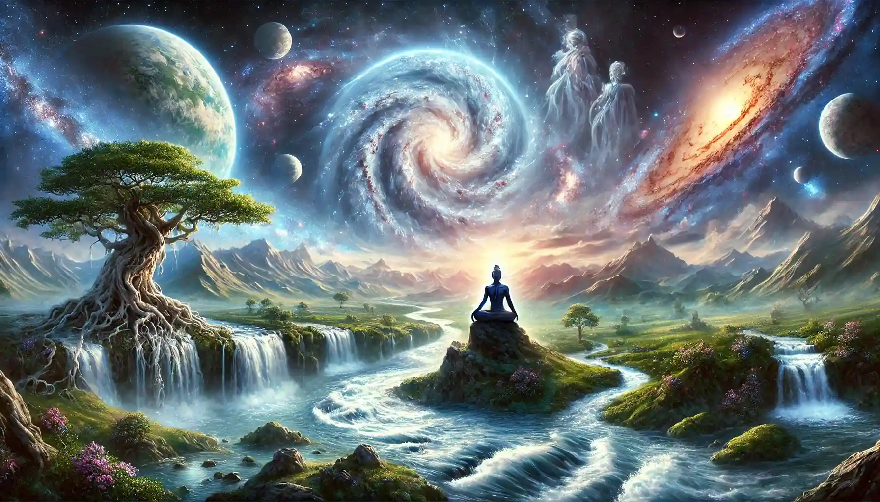 The balance between stillness and dynamic motion, illustrating the divine presence as both steady and all pervading