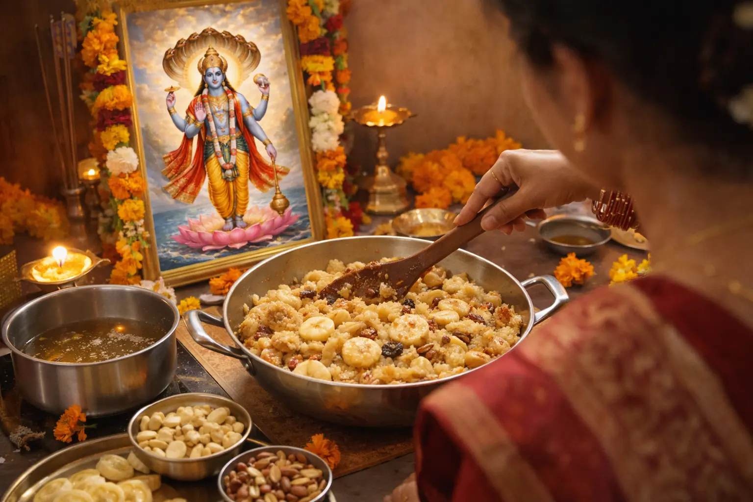 “Satyanarayan Prasad prepared with purity, prayer, and love