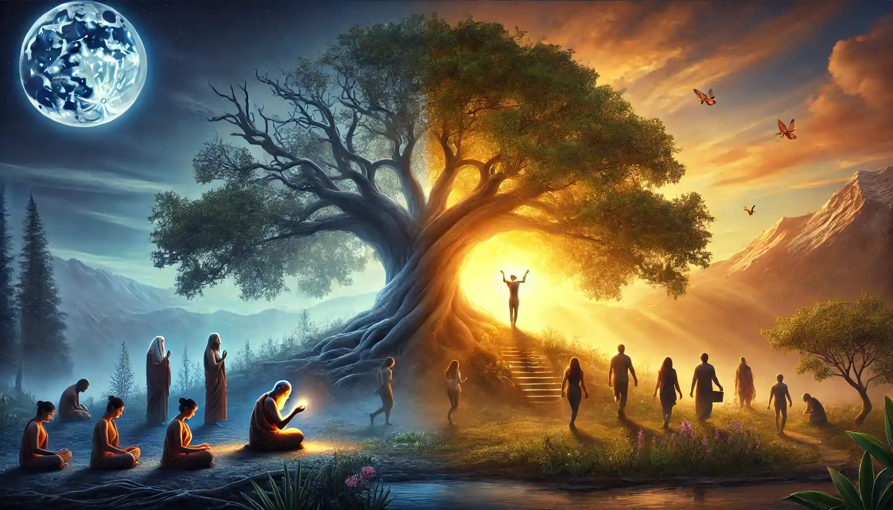 The devotee's journey from personal prayer to expanded compassion and spiritual awakening.