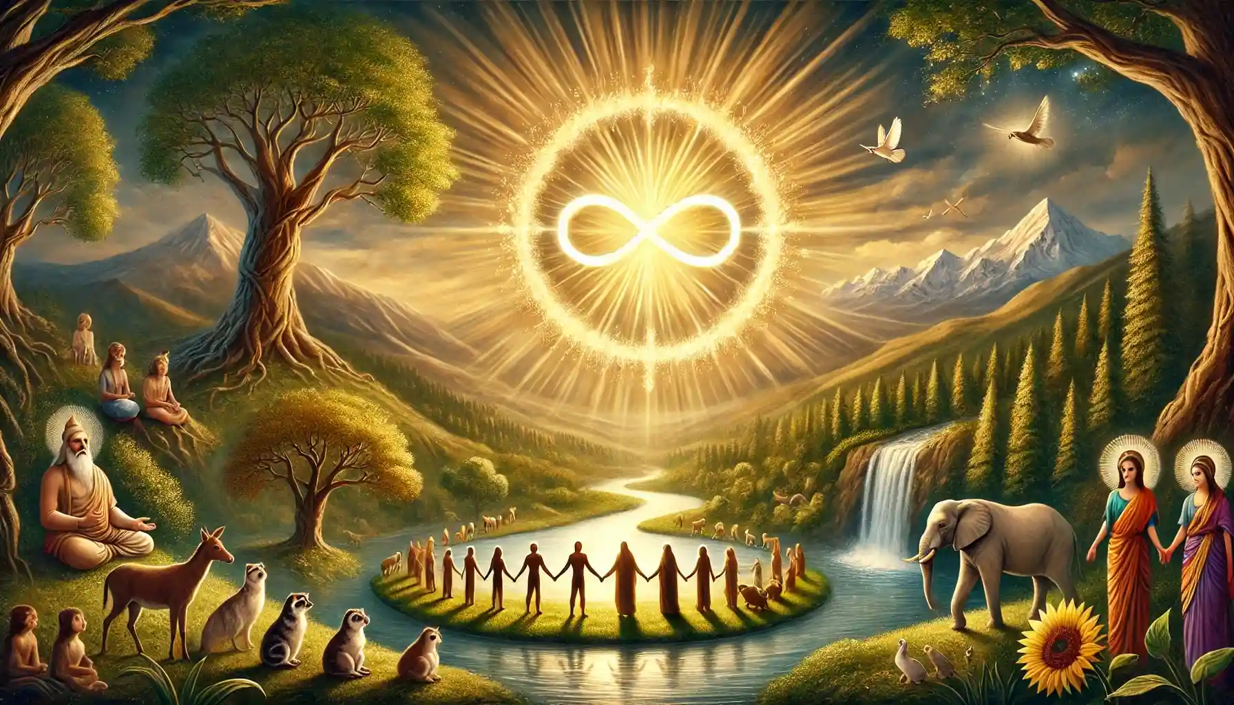 All living beings are situated in God, and He resides in all living beings. 