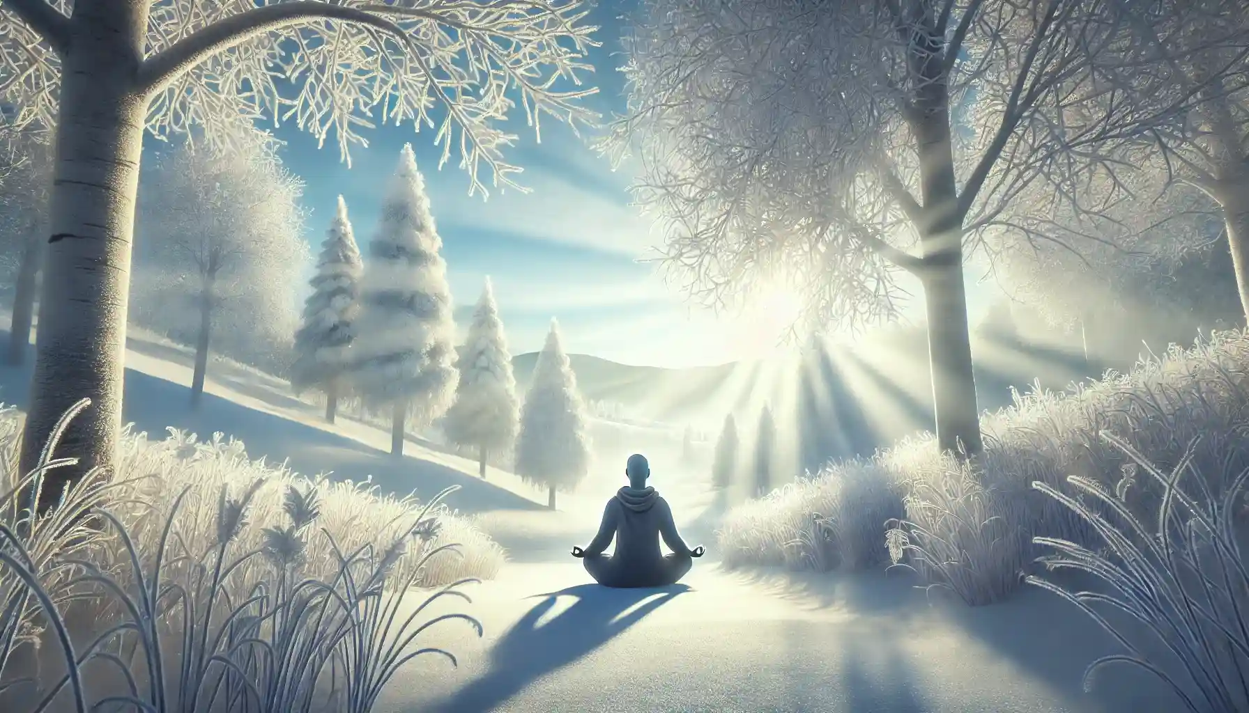 In the stillness of winter, we reflect on God's infinite wisdom and our own limitations, embracing humbleness and gratitude. Surrounded by the serene beauty of nature, we surrender to the Divine will with grace, knowing that every moment is part of a greater cosmic plan.