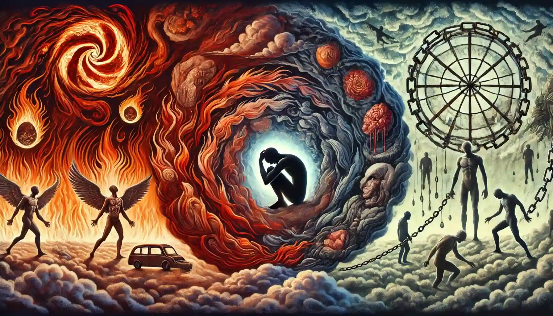 The modern spiritual interpretation of hell is more psychological and is created by our material thoughts and desires.