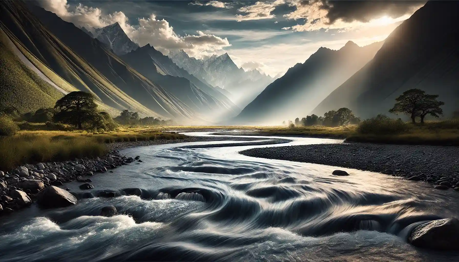 Divine: ever still, yet the support of all movement. Like a river in constant flow, the world changes endlessly, but the Supreme remains the unshakable foundation beneath it all.