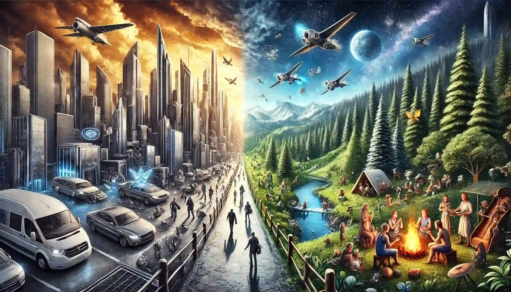 Humanity stands at a crossroads of material advancement and inner fulfilment 