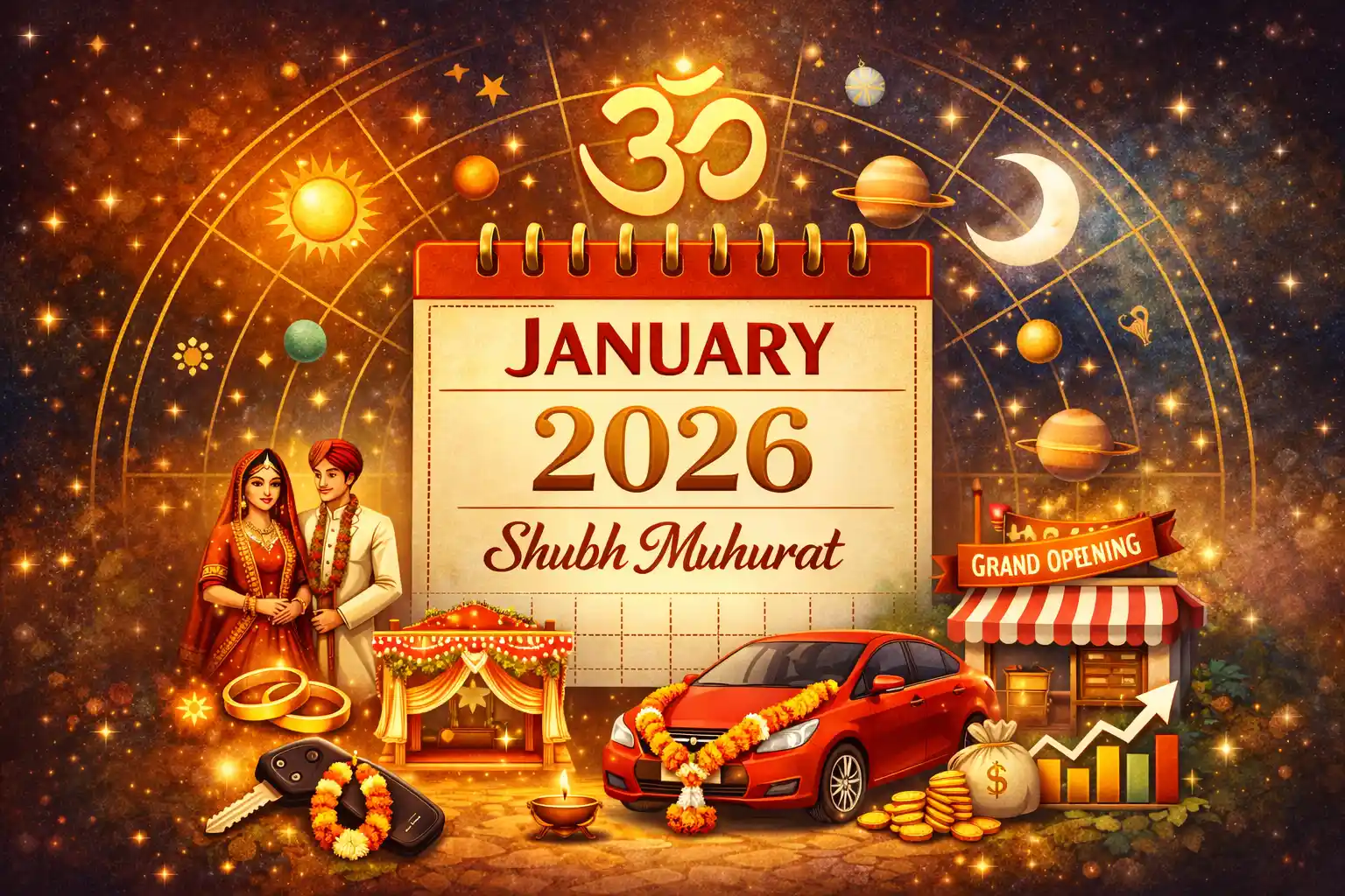 January 2026 Shubh Muhurat for Marriage, Car &amp; Business
