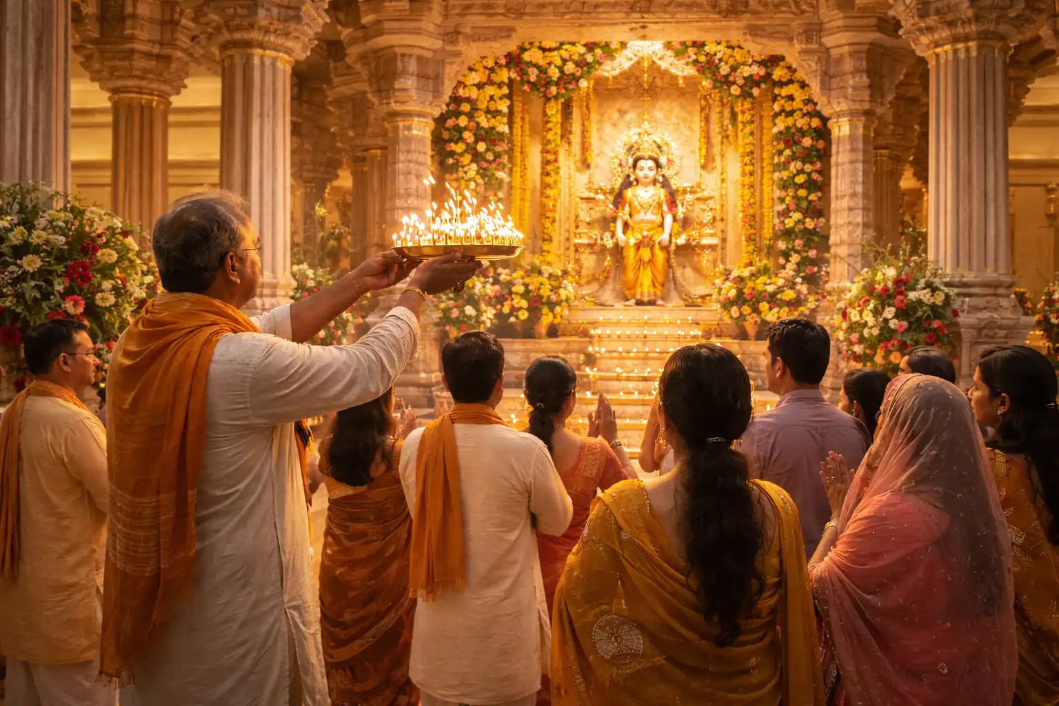 Mangal Rati in the morning at the temple