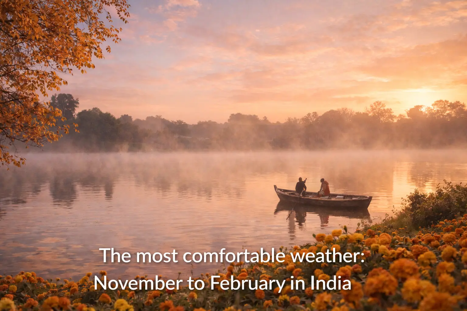 Soft winter mornings in India from November to February, when cool air, gentle sunlight, and quiet landscapes make travel most comfortable