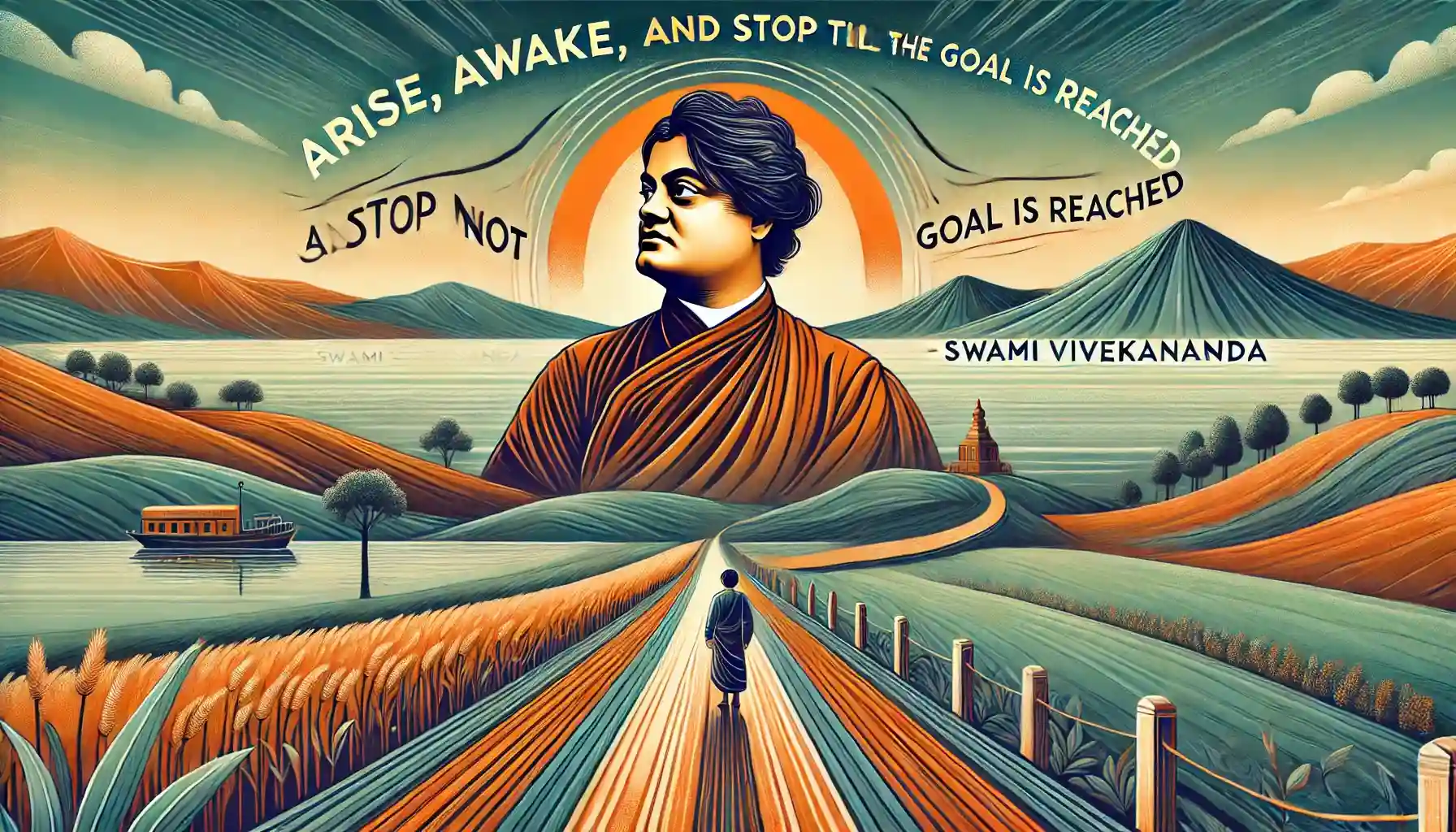 "The journey towards greatness begins with awakening the spirit, and persistence ensures that no goal is too far to reach. Let your steps be guided by purpose, and your heart fueled by determination." – Swami Vivekananda