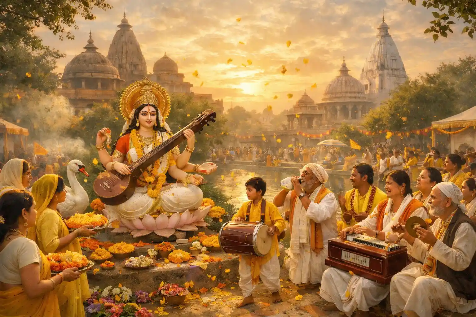 Sarasawati puja celebration during Vasant panchami