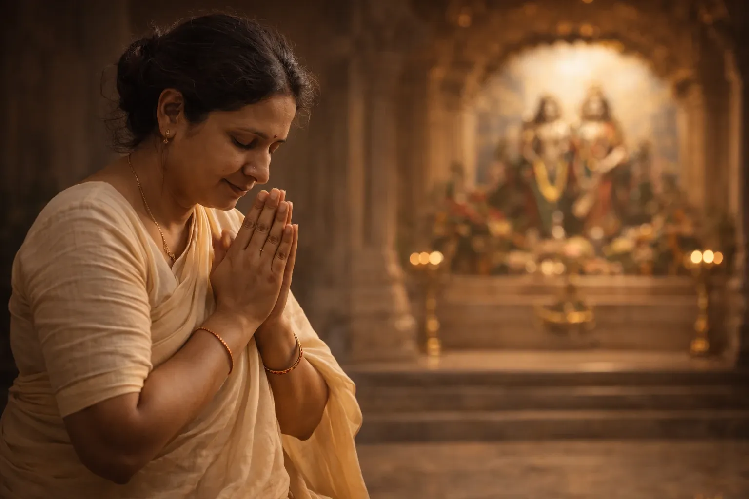 A Devotee Bows In Gratitude