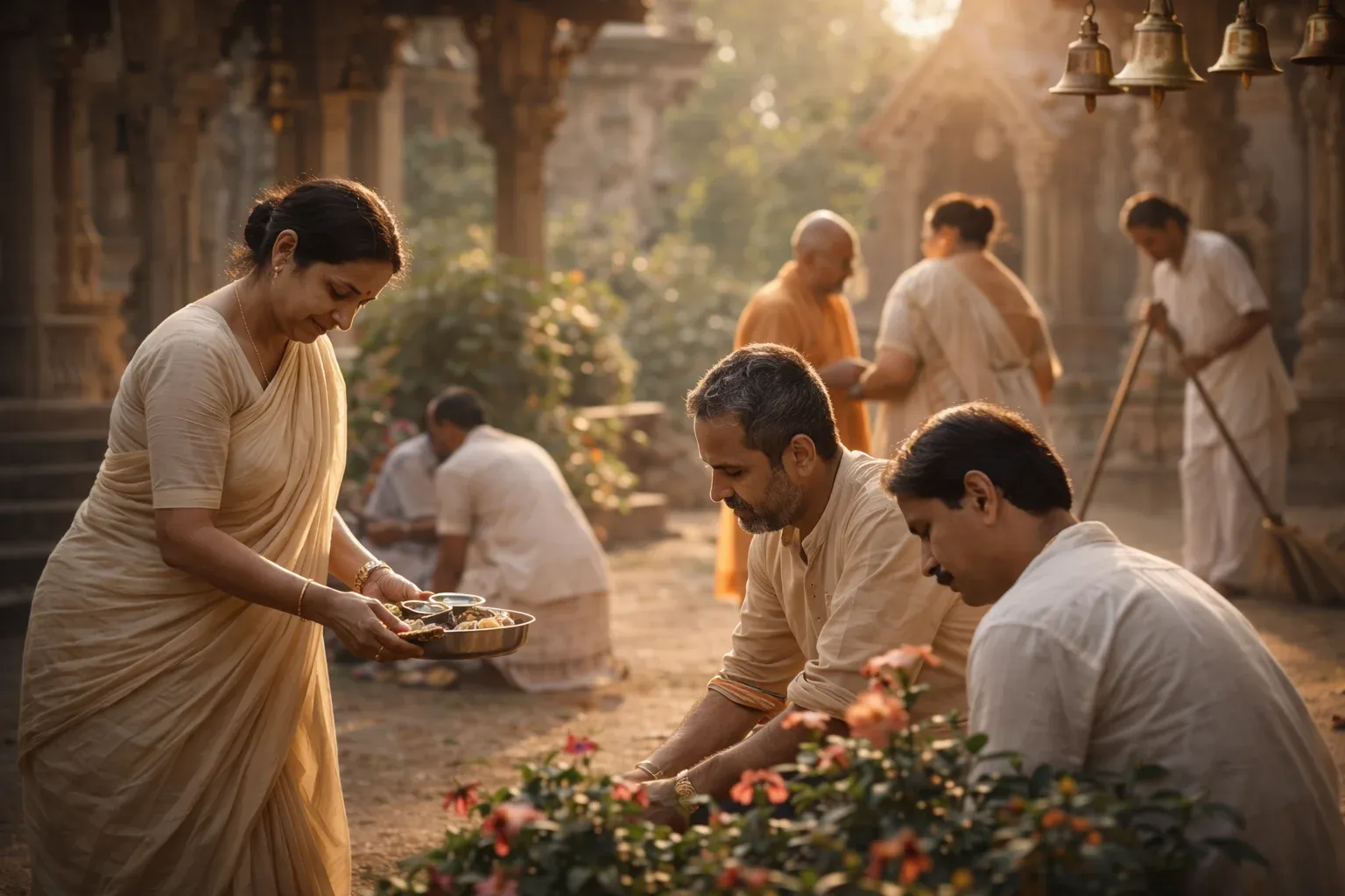 Devotee Engaged In Selfless Service