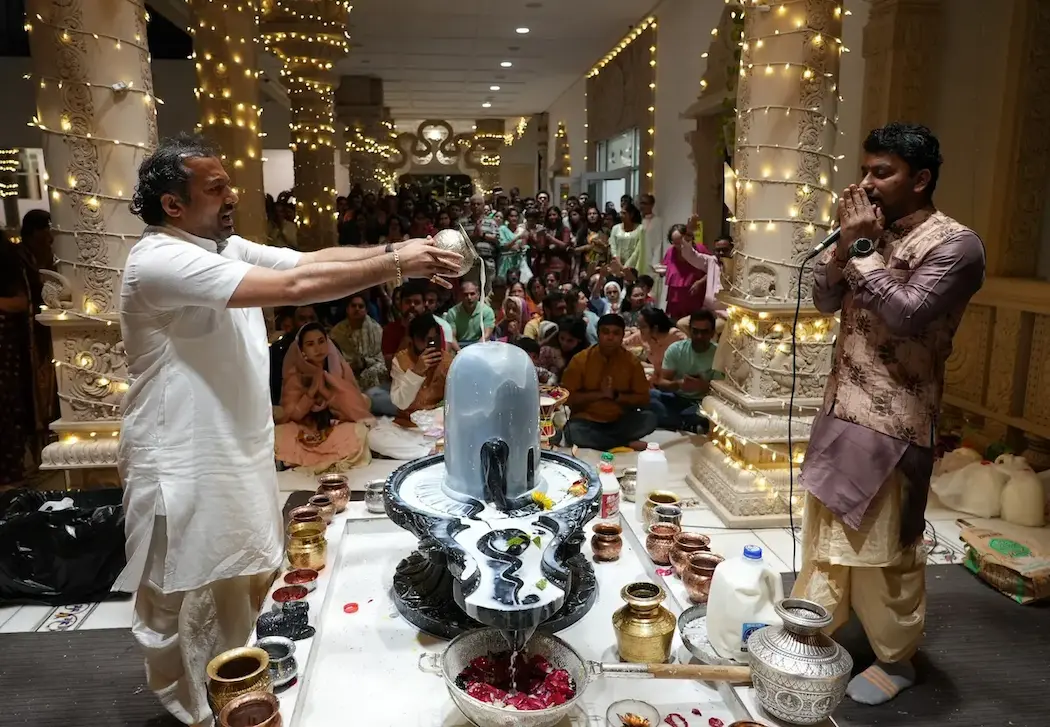 Maha Rudrabhishek ritual during Maha Shivratri