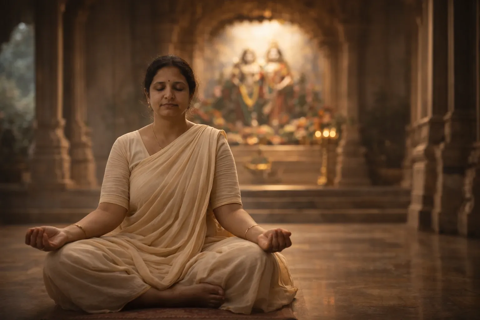 A Devotee In Peaceful Meditation