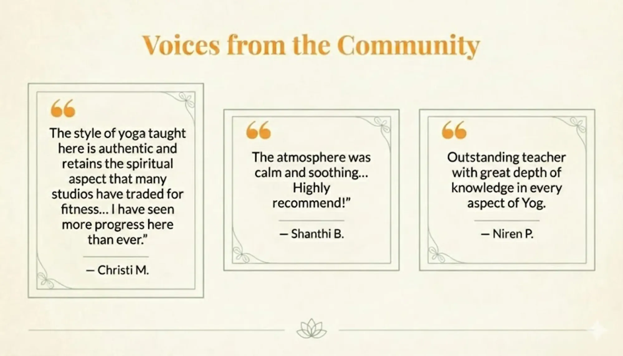 voices from the community