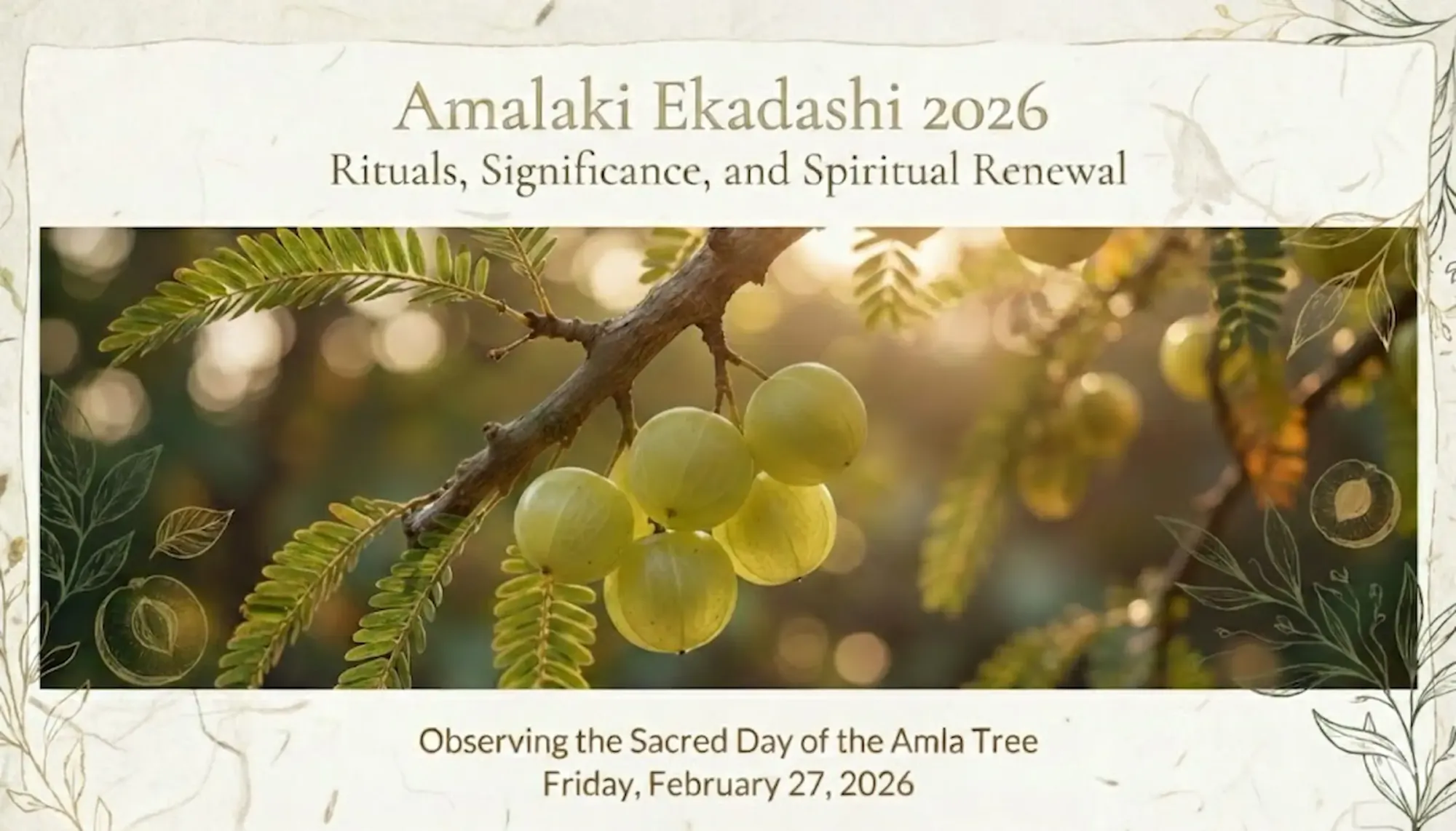 mla fruits on tree branch representing Amalaki Ekadashi 2026 sacred observance.