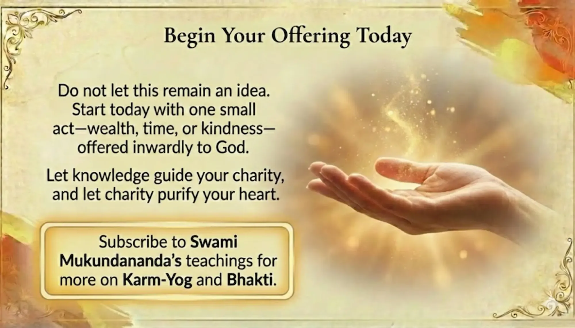 "Begin Your Offering Today"