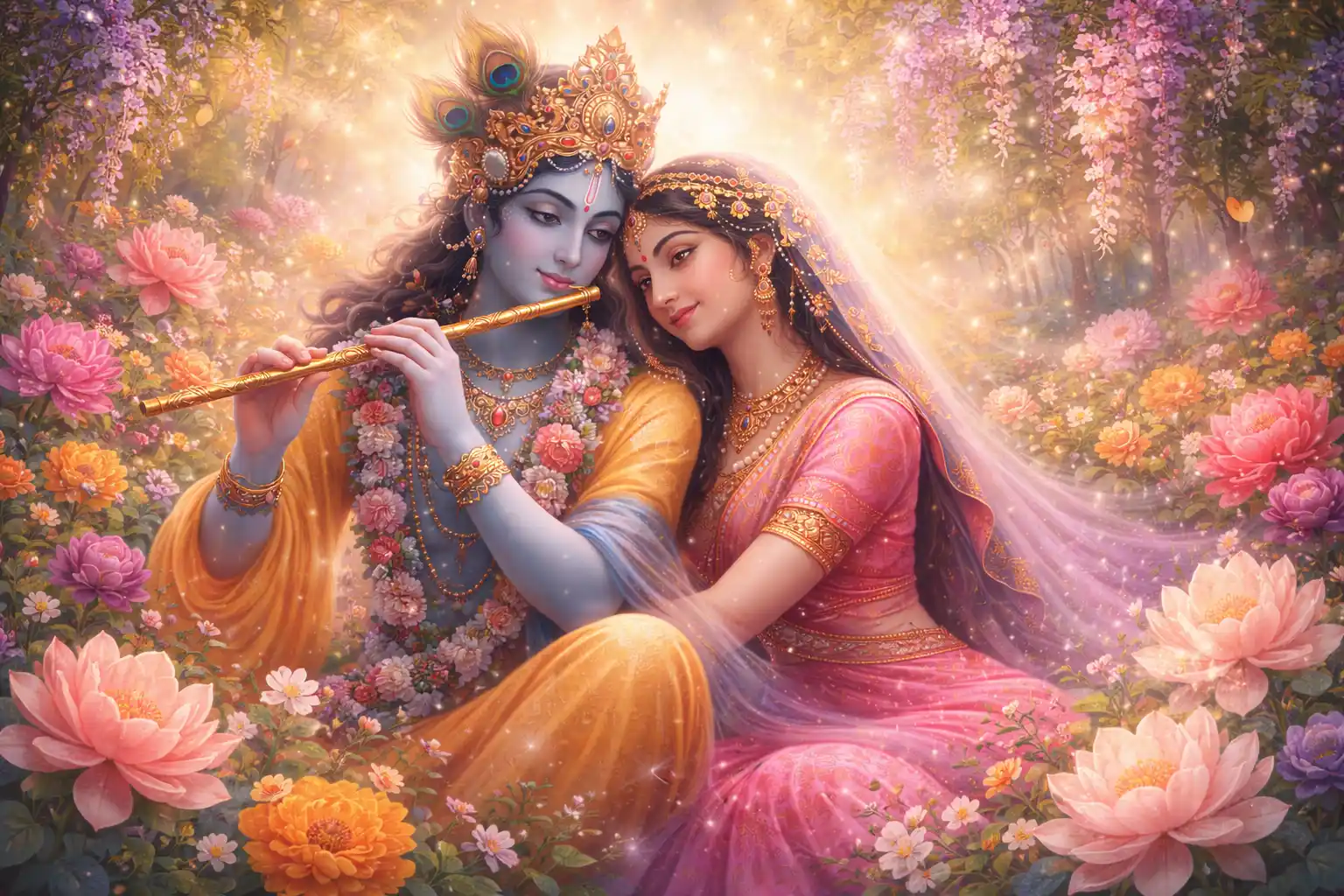 On this day, devotees shower the deities of Radha and Krishna with flowers instead of colors
