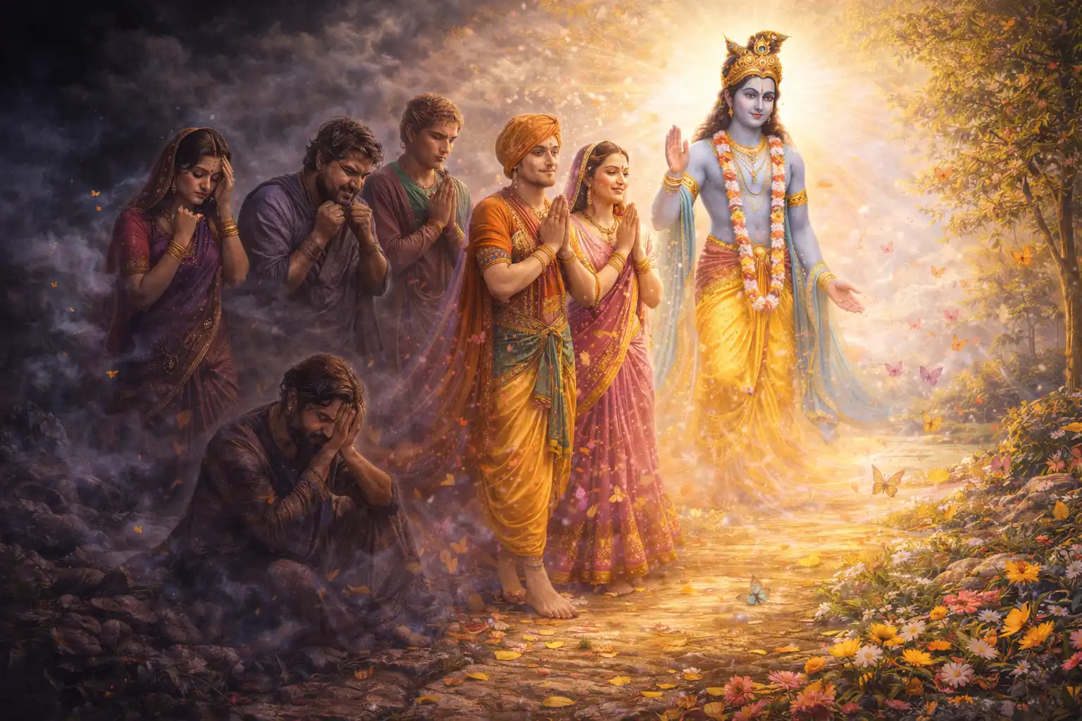 Devotees inner transformation----From Darkness to Light