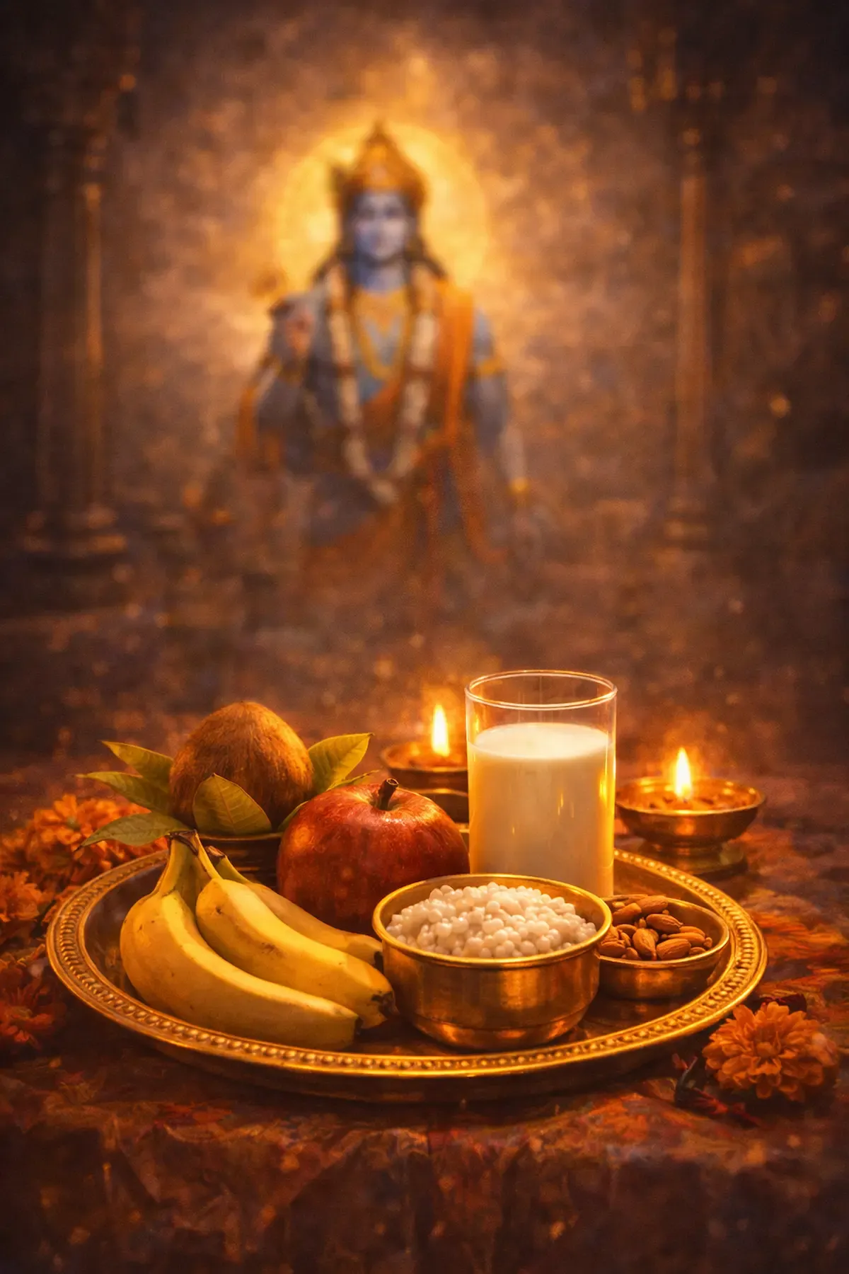Ekadashi fasting sattvic food fruits milk spiritual fasting Hindu observance