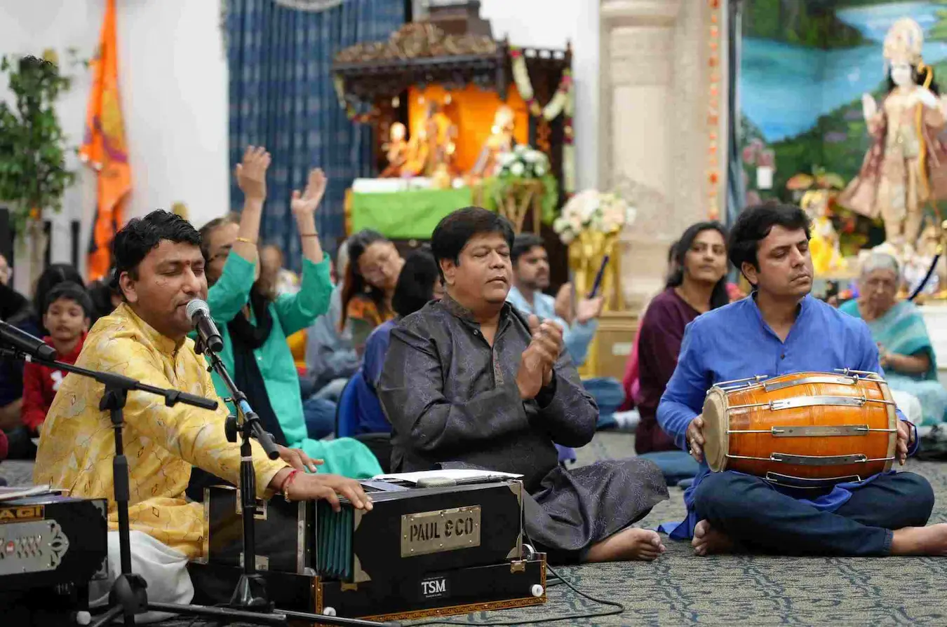 Bhajan Sandhya devotional singing at Radha Krishna Temple Dallas.