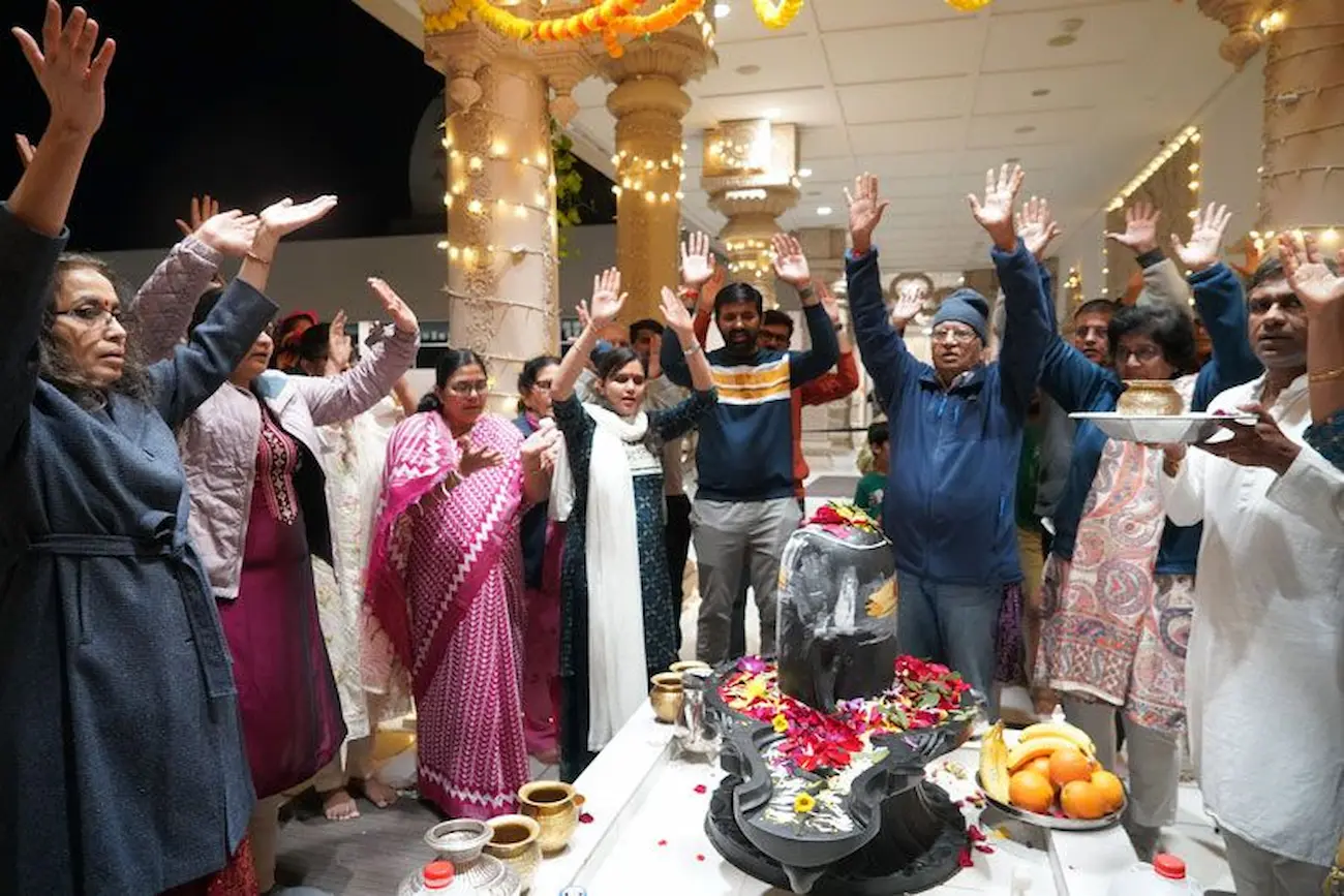 Shiv Abhishek ceremony at Radha Krishna Temple Dallas.