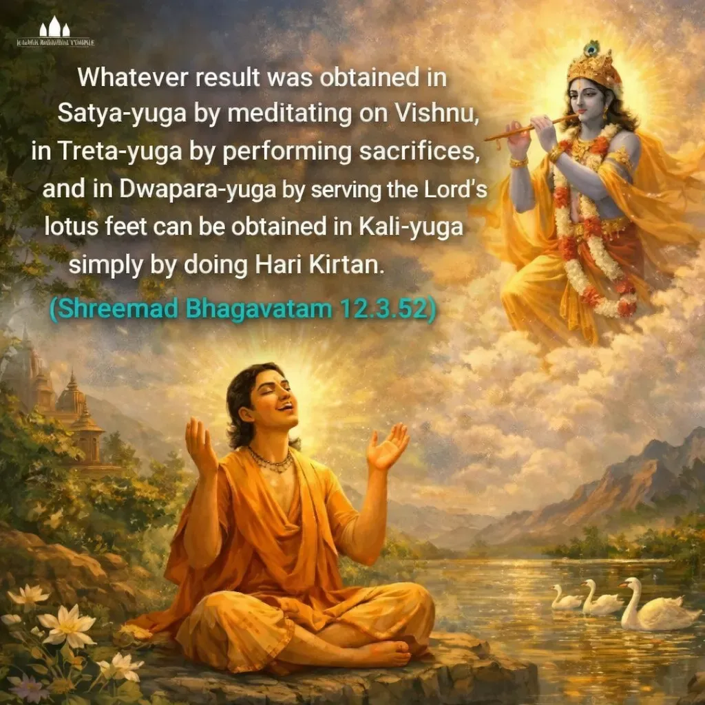In the age of Kali, the simplest path to divine grace is through Hari Kirtan. Chanting the holy names fills the heart with peace and connects us to the Lord’s eternal presence