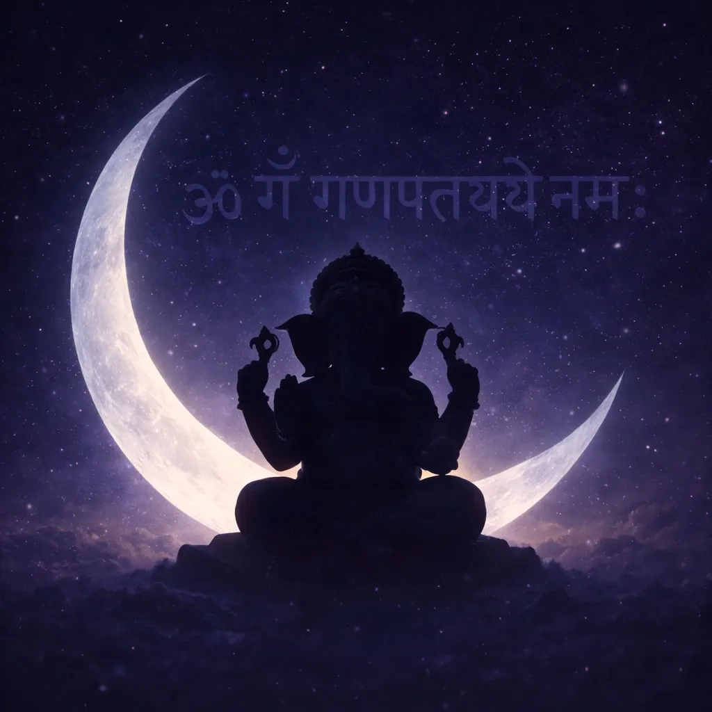 In moonlit stillness, devotion deepens through discipline, silence, and remembrance of Lord Ganesha.
