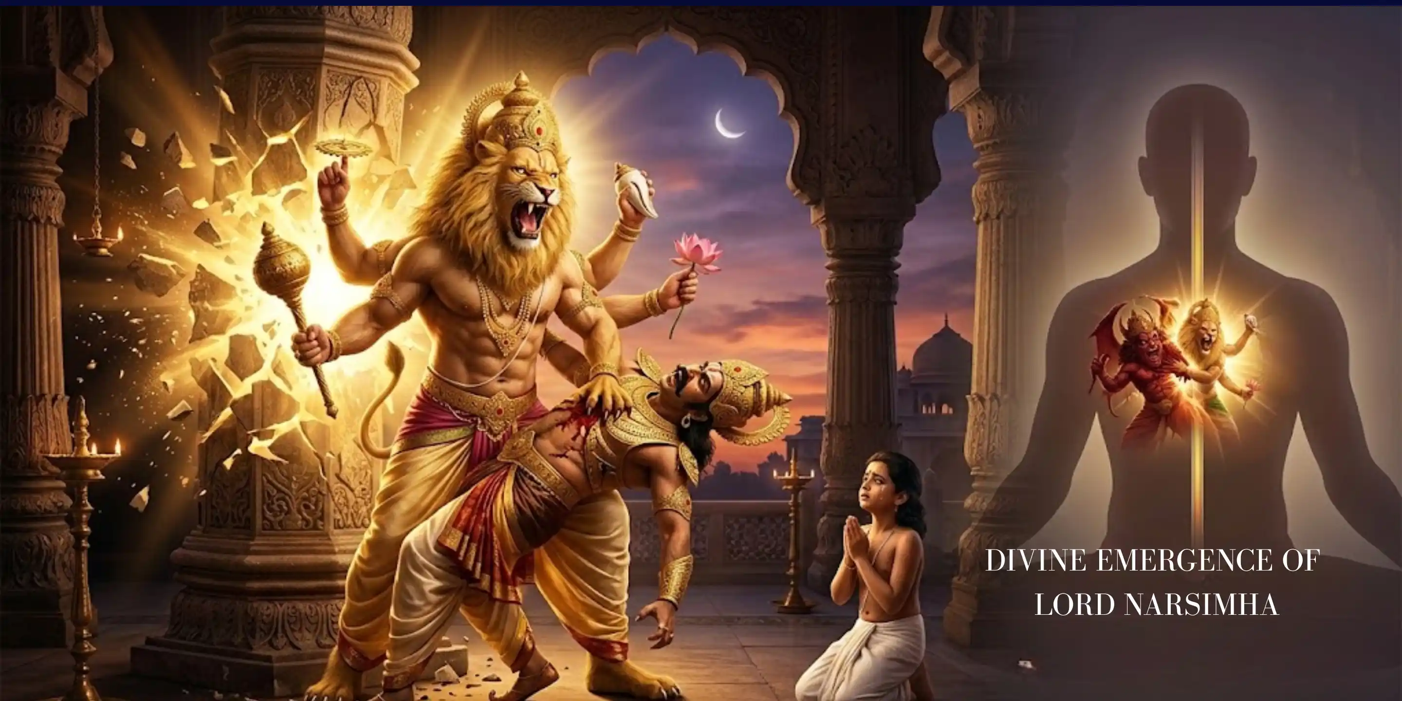 Split Scene; depicting divine significance of inner Holi 