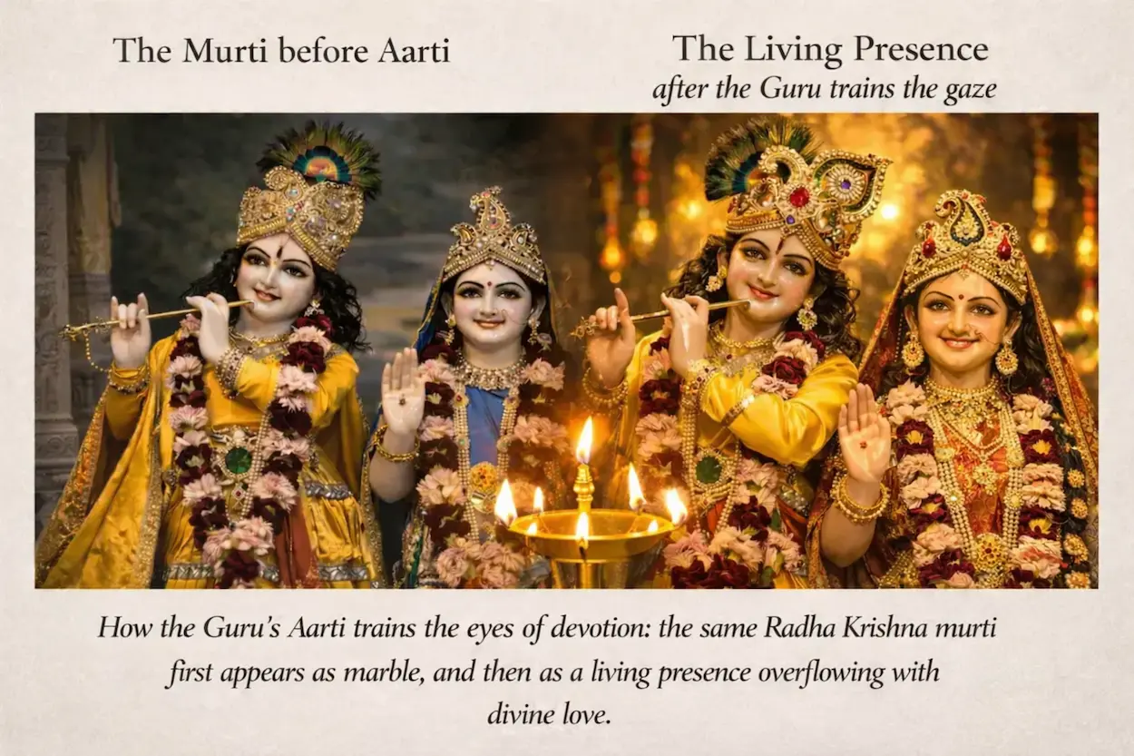  The transformation from marble form to living divine presence.