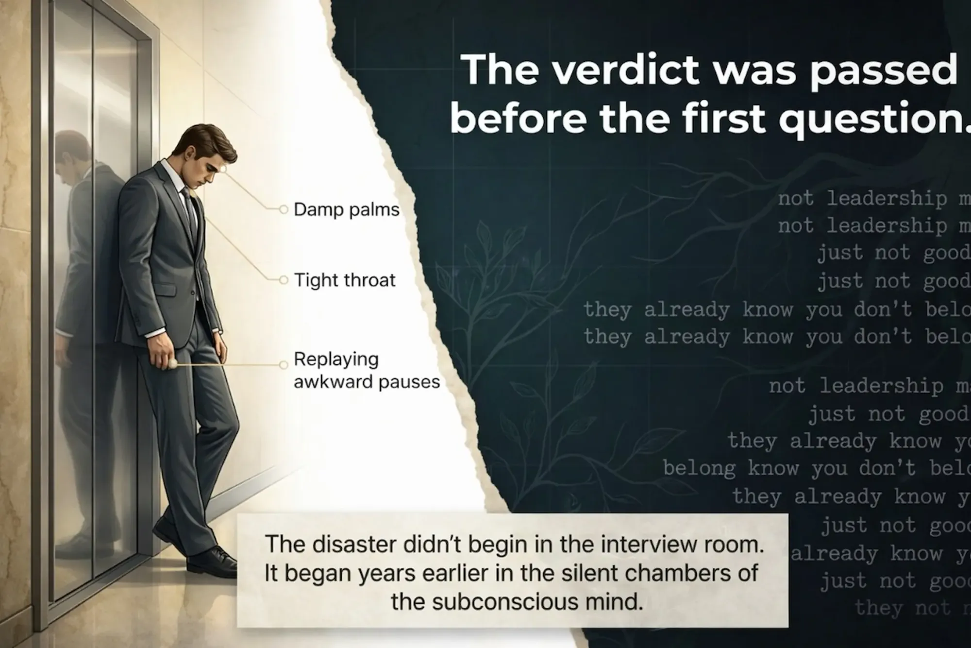 Reflecting on subconscious beliefs and self-doubt affecting confidence.