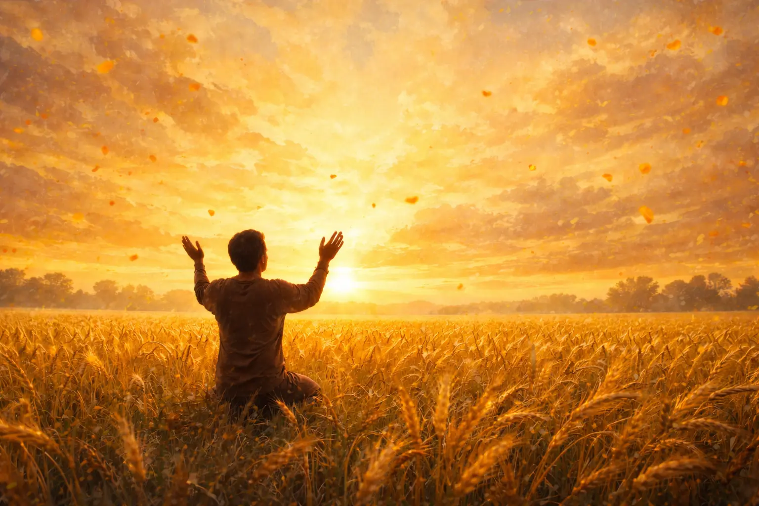 Warm morning light — Baisakhi sadhana.