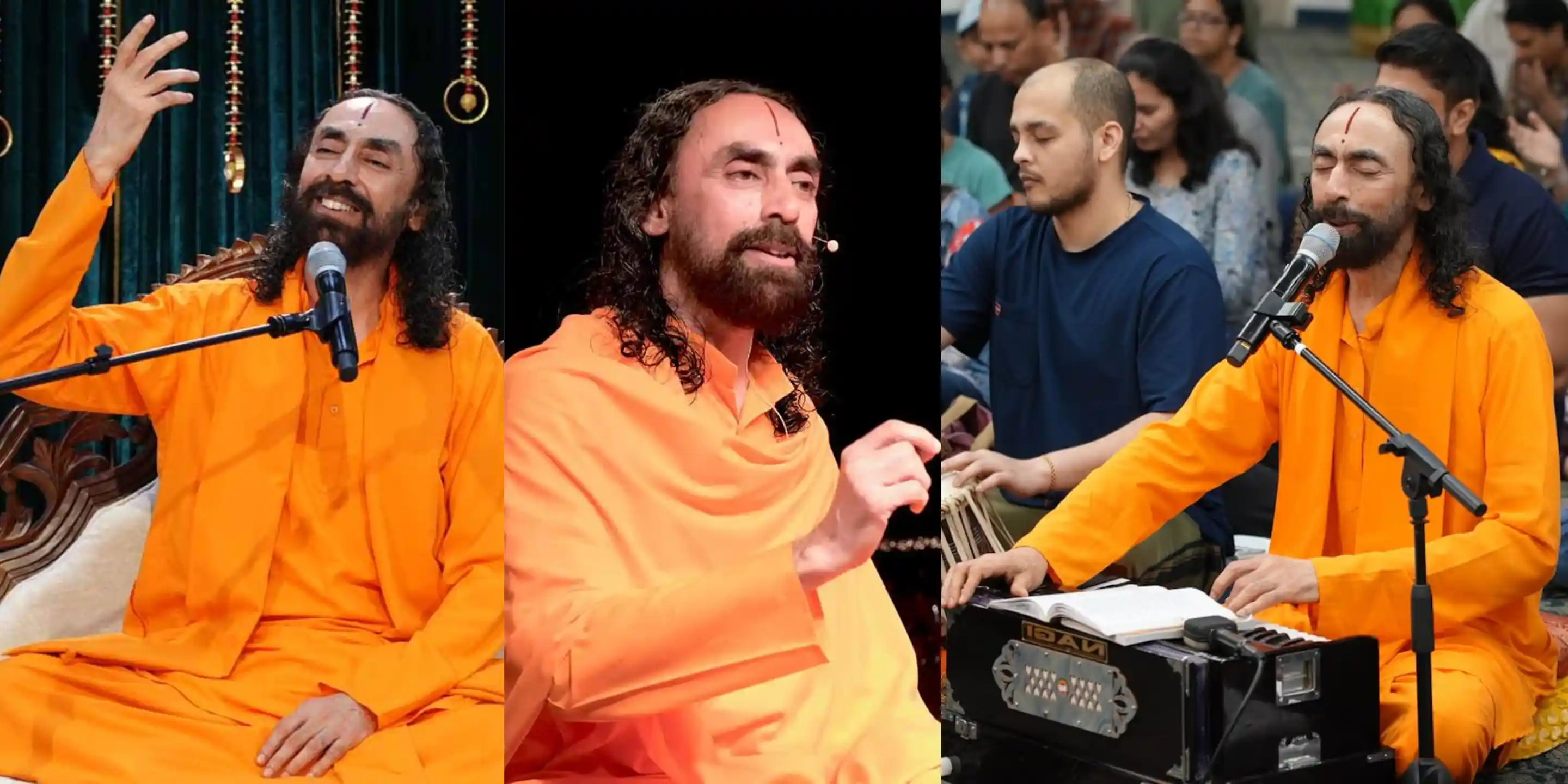 Swamiji guiding devotees at Bhakti Kirtan retreat.