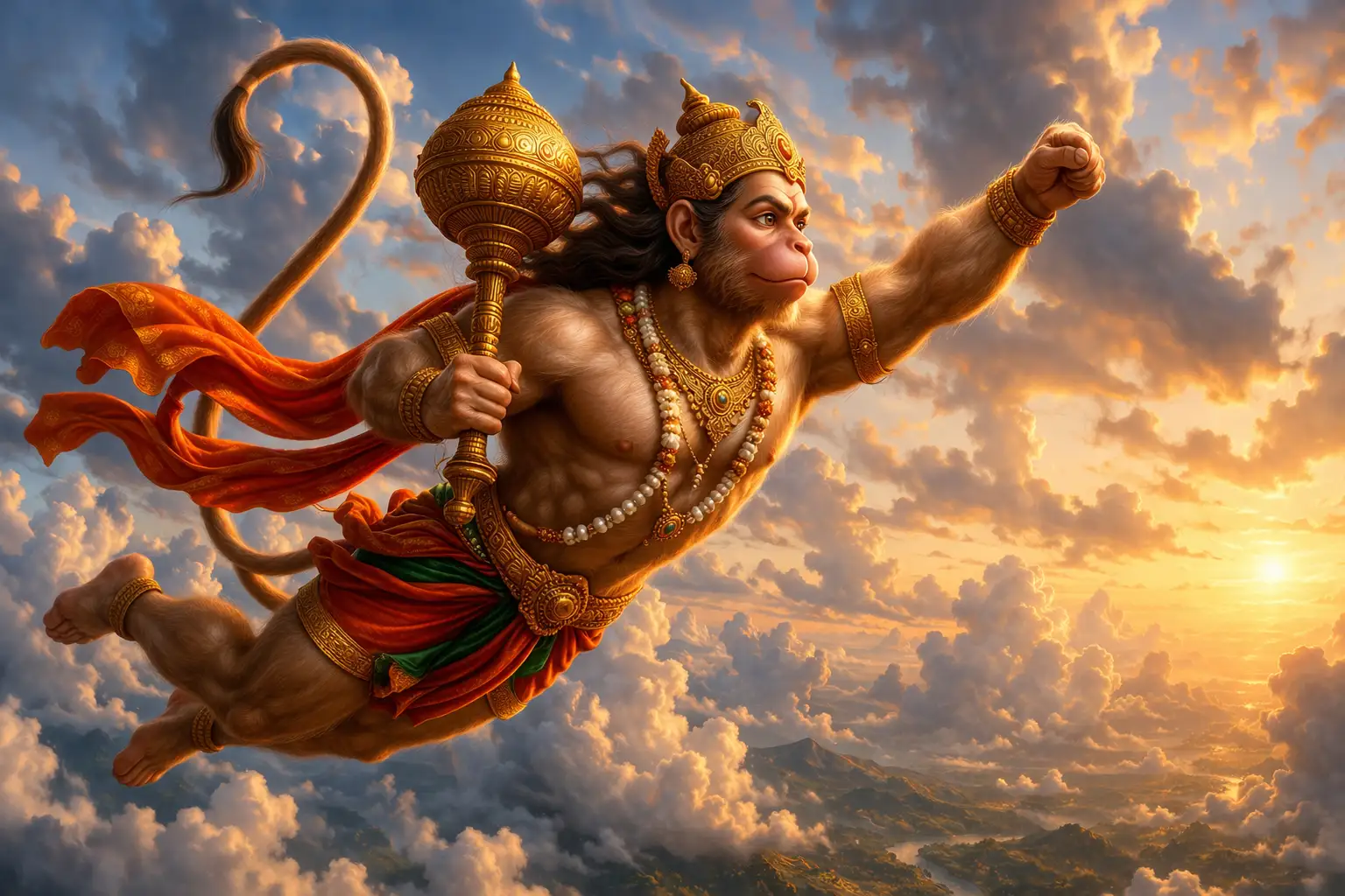 Lord Hanuman, the most courageous of all and as mighty as a thunderbolt.