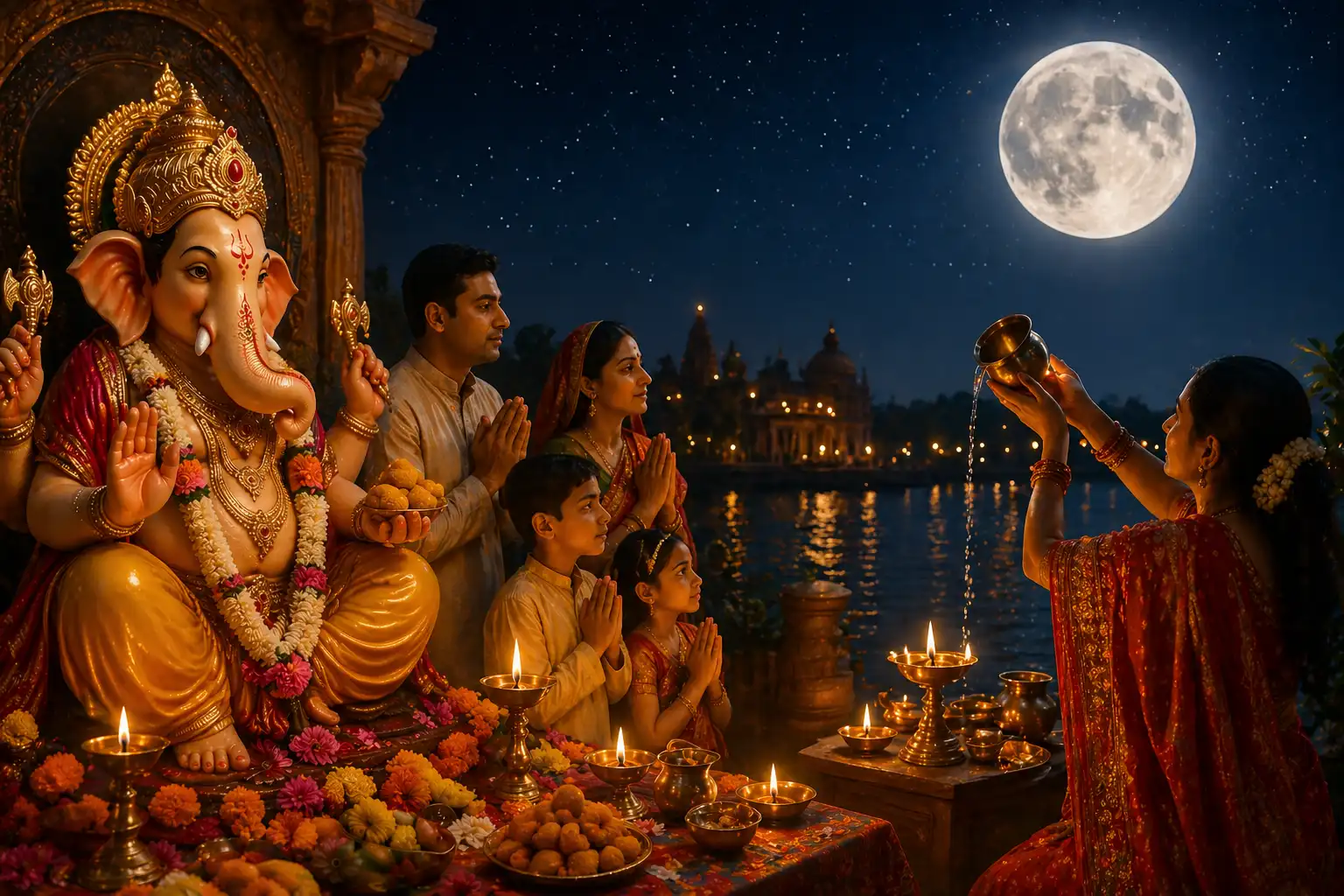 The moon on Sankashti Chaturthi