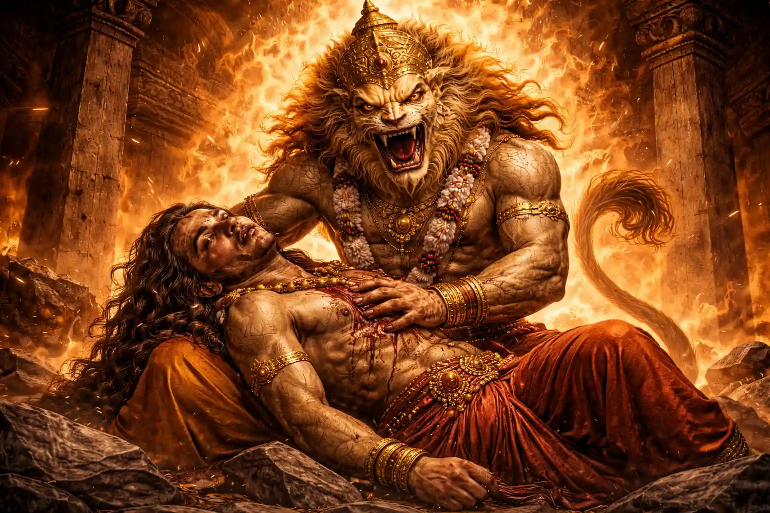 Despite his boons, Hiranyakashipu was defeated by God. 