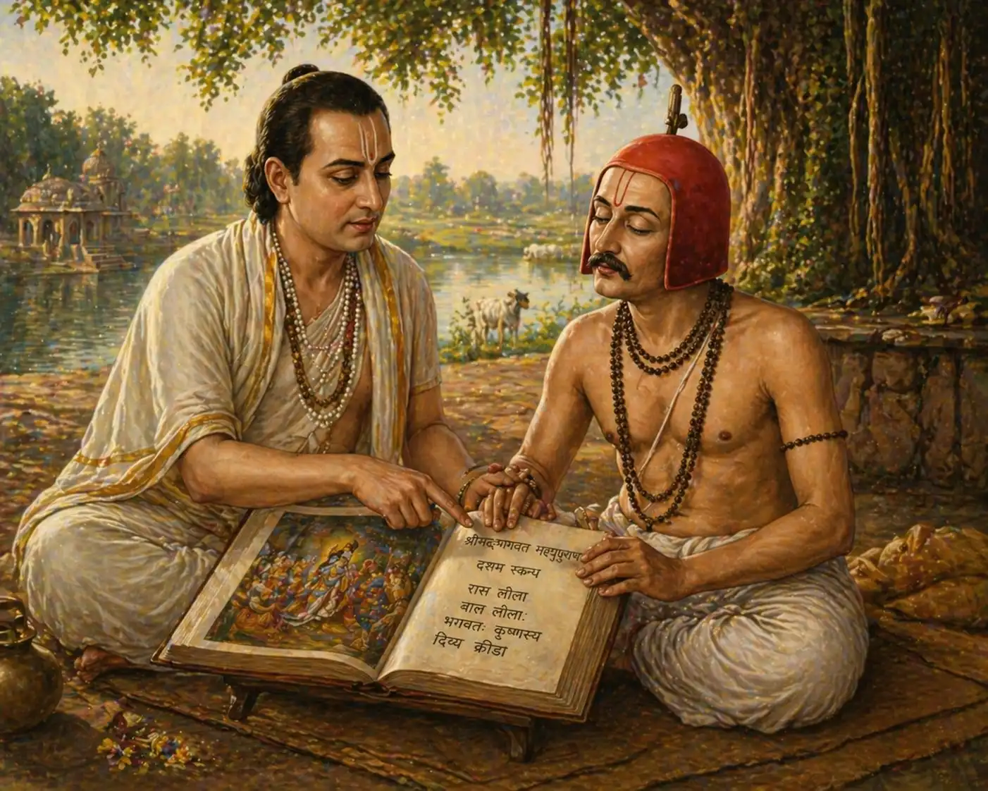 Vallabhacharya read the tenth canto to Surdas