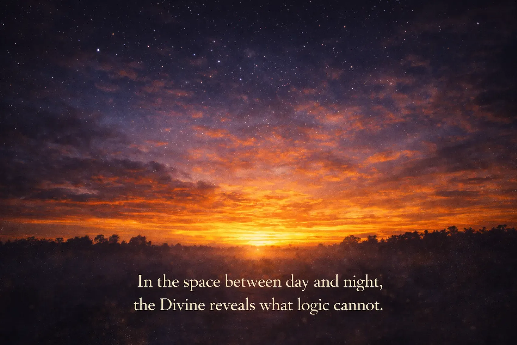 Twilight sky showing transition between day and night symbolic of spiritual threshold