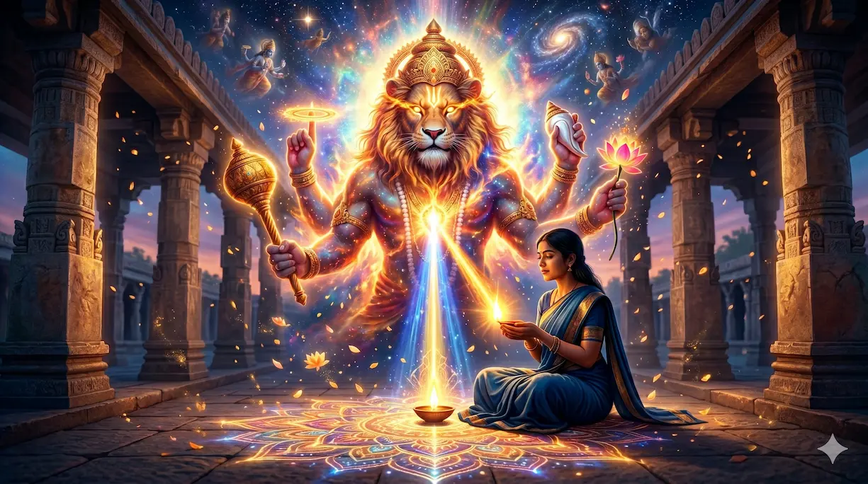 Light breaking through stone pillar symbolizing divine presence in hardship