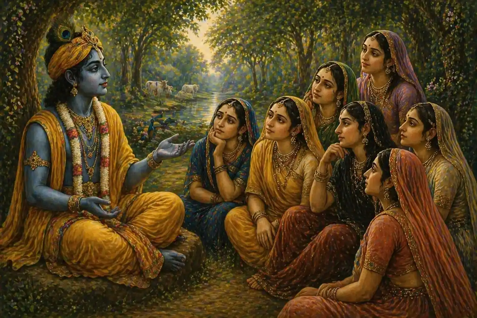 Uddhav tried to teach the gopis about gyan but was transformed by their Divine Love