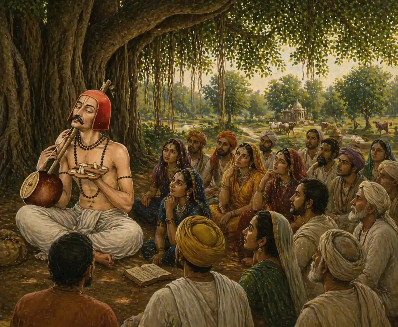 Villagers would be drawn by Surdas' singing