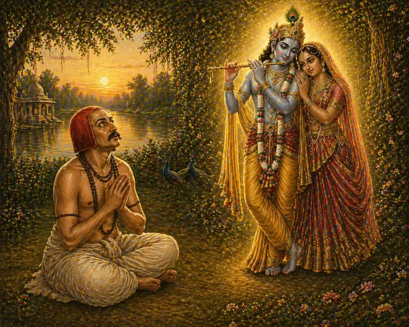 Having had the divine vision of Radha Krishna, Surdas wished to become blind again