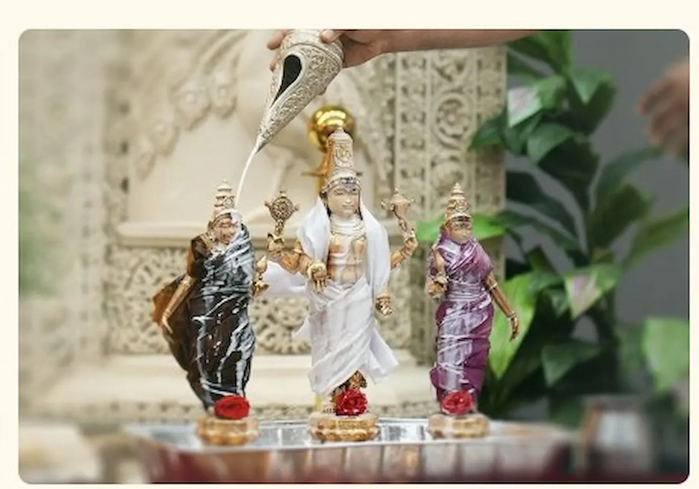 Abhishekam is the sacred bathing ritual offered to the Lord