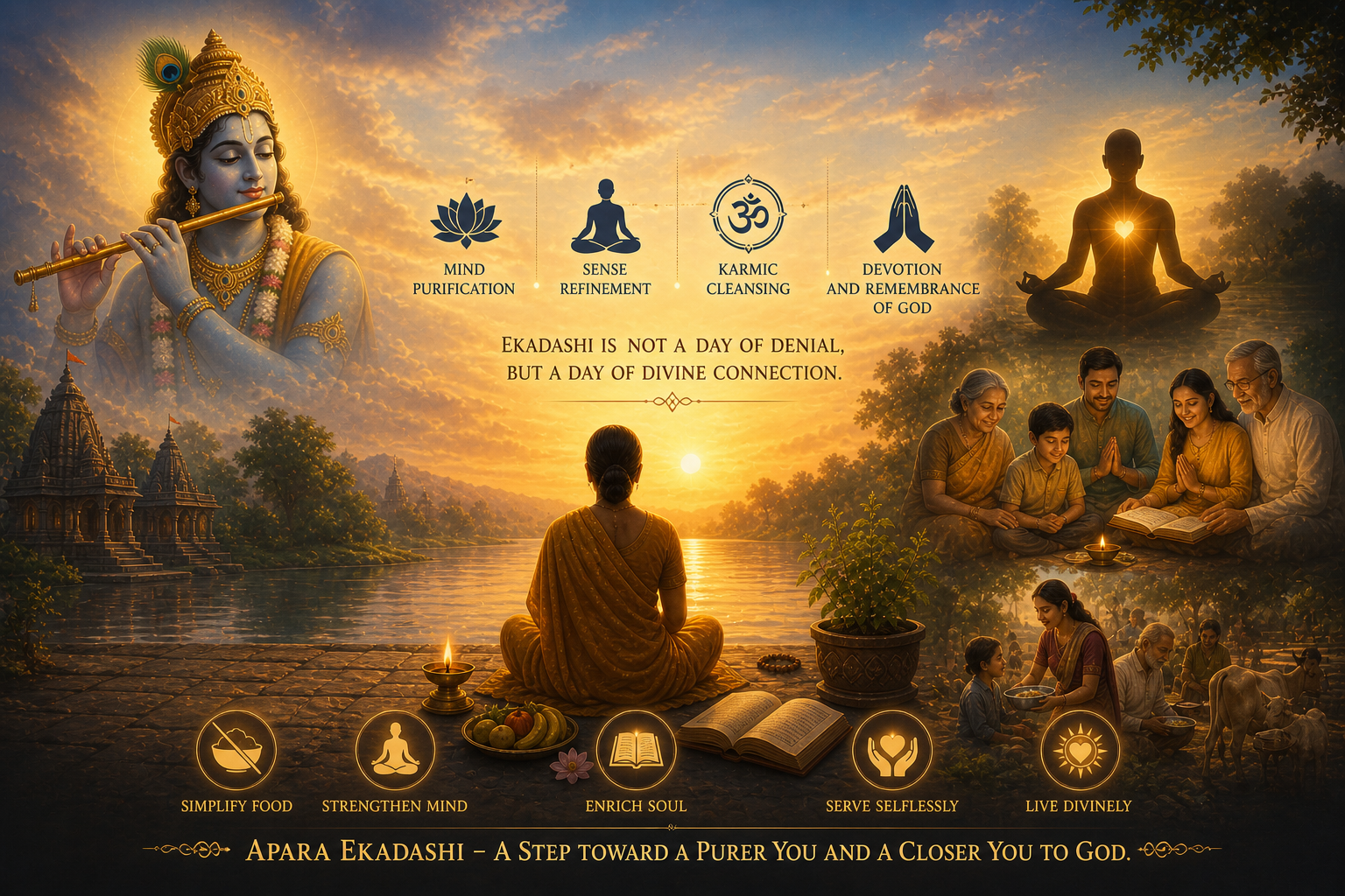 Every sincere Ekadashi becomes a step from inner restlessness toward divine connection and lasting peace.