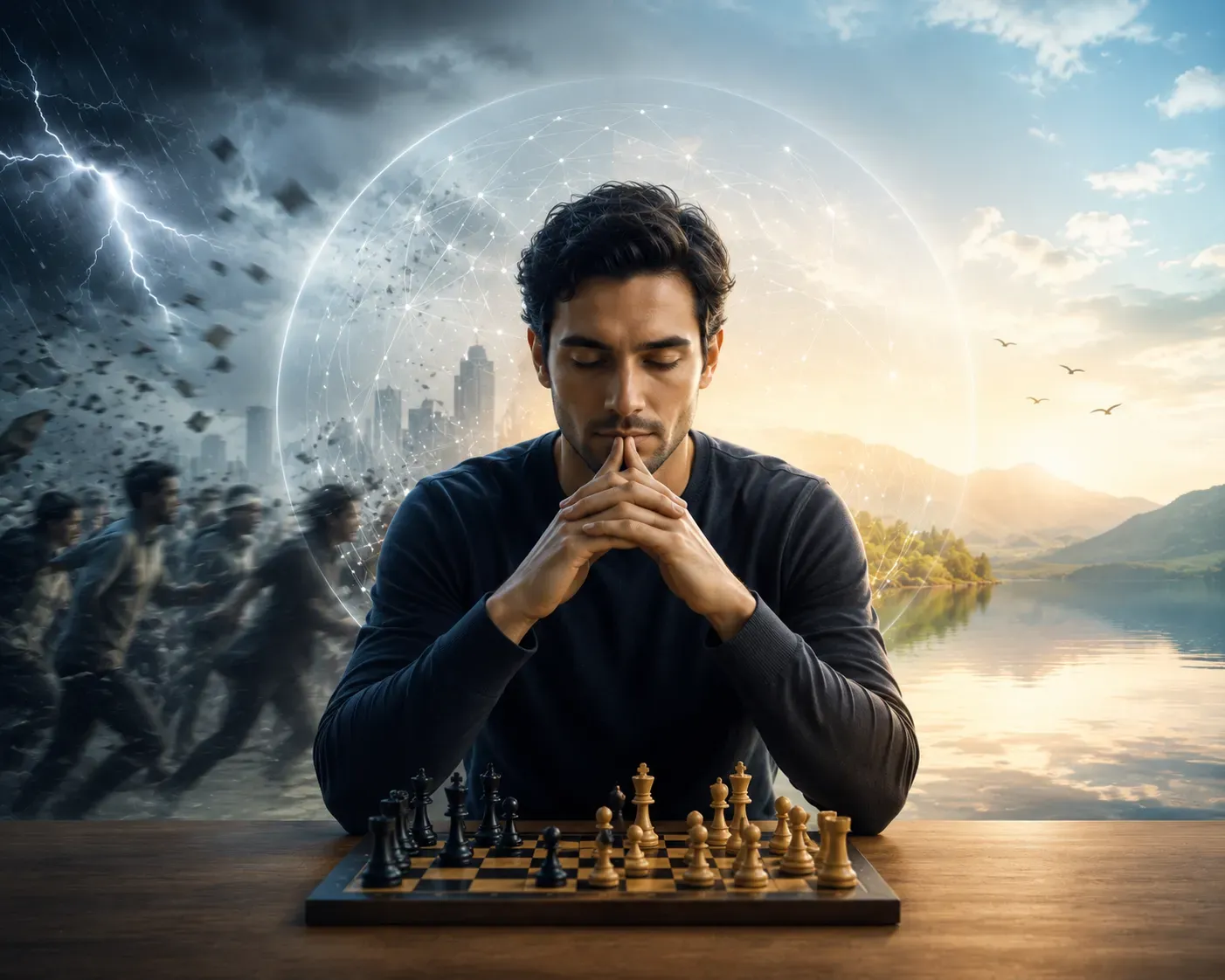 Calm decision-making under pressure illustration