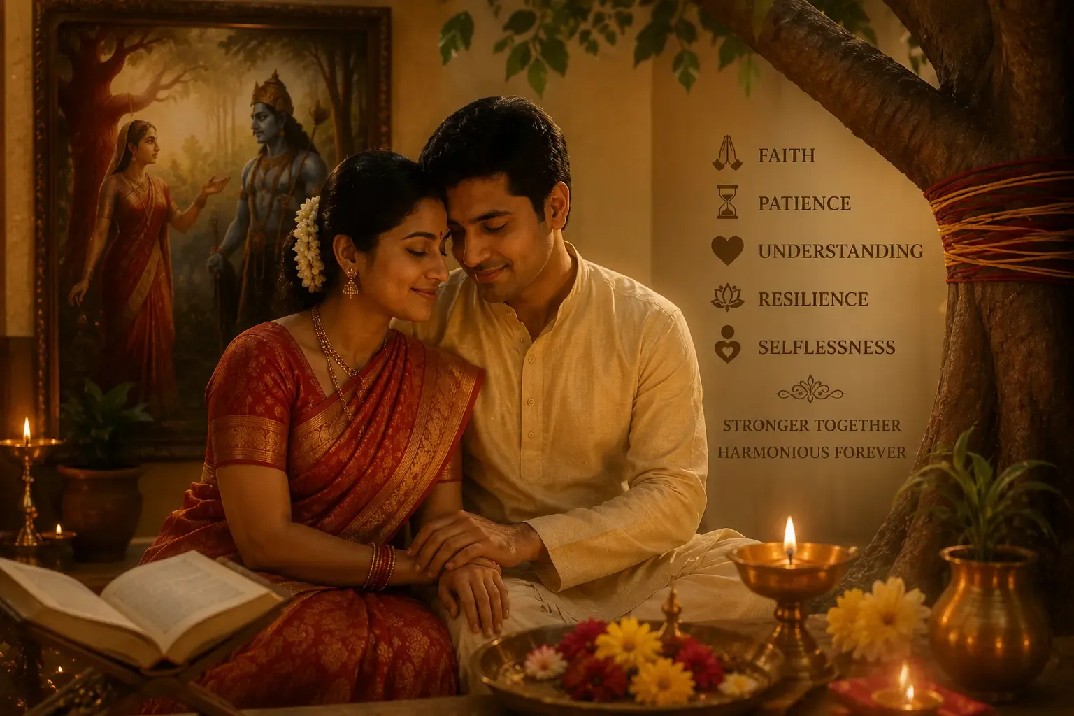 By reflecting on Savitri's example, practitioners are encouraged to cultivate qualities such as understanding, resilience, and selflessness within their own relationships.