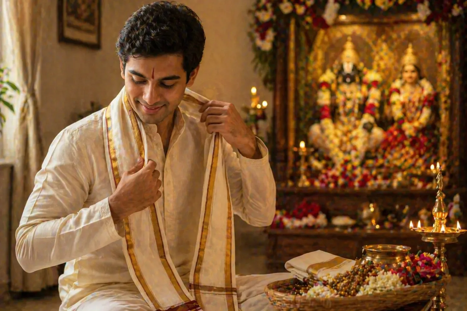 A devotee preparing for a transformation of consciousness