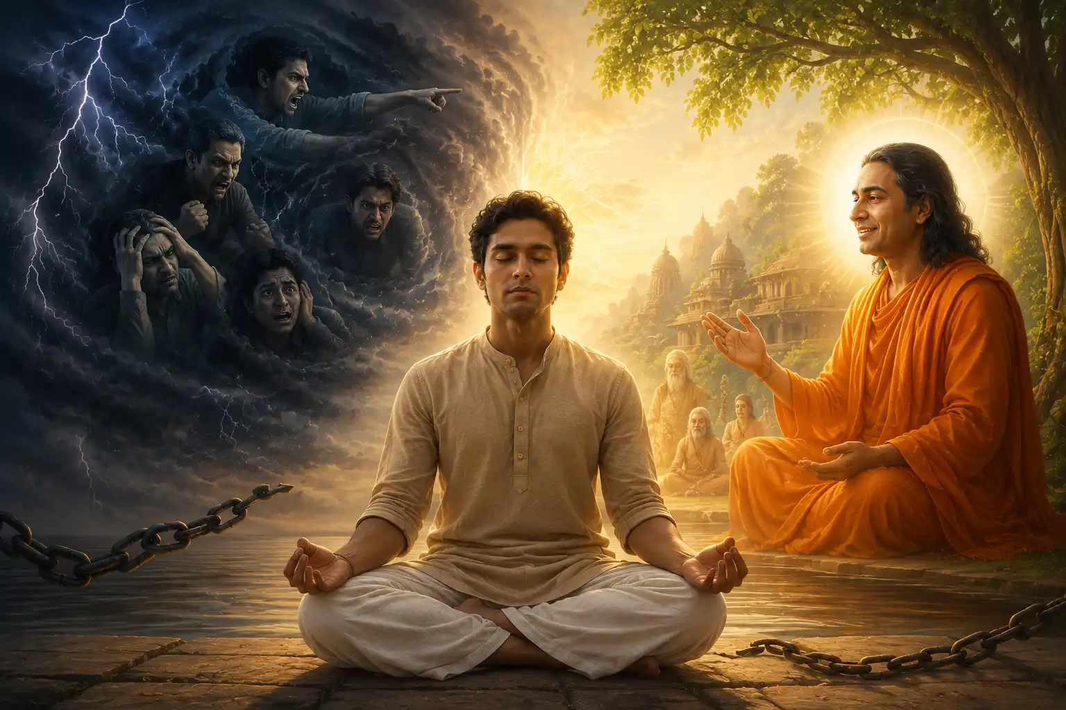 Illustration of the mind as both our greatest ally and our greatest obstacle.