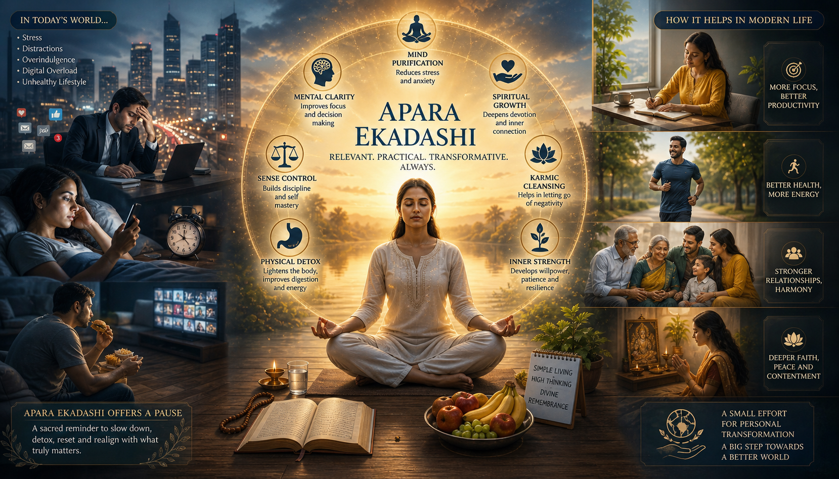 In a restless world, Apara Ekadashi offers clarity, balance, discipline, and inner peace.